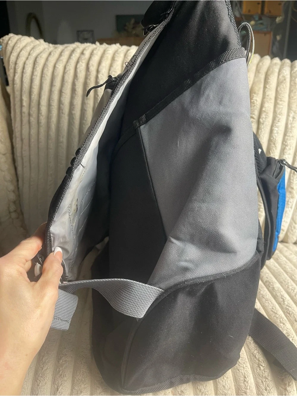 adidas Blue and Gray Men's Sling Belt Bag